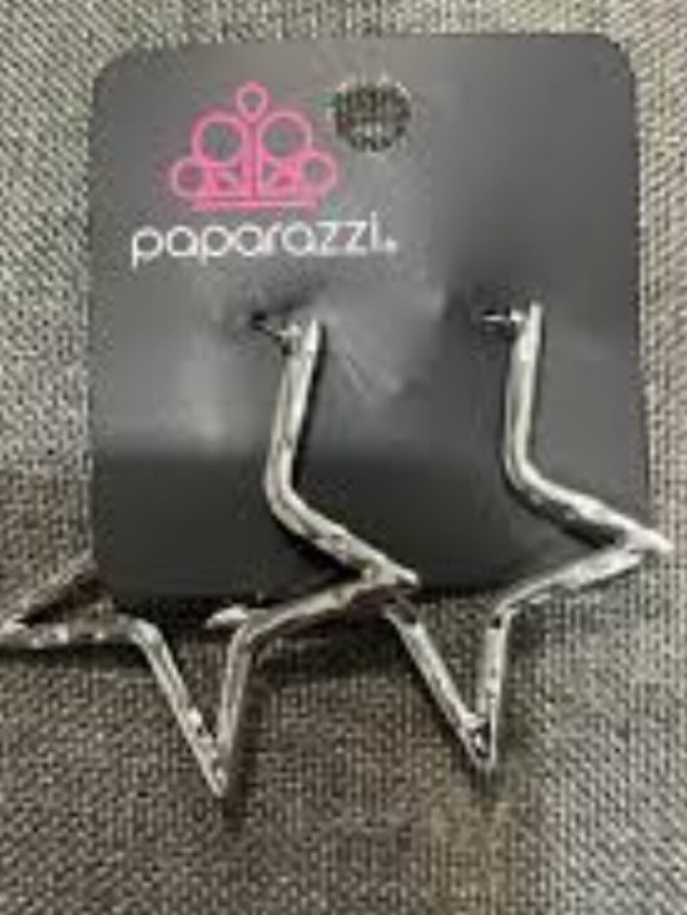Paparazzi Silver Star Hoop Earrings - Women Accessories